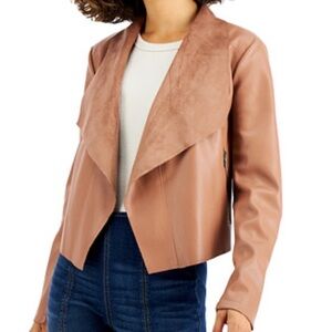 Macy’s Bar III Women's Faux Leather Lightweight Suede Collar Jacket like new